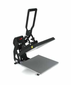 Entry level or backup Stahls heat transfer press with a plate 38cm by 38cm open view