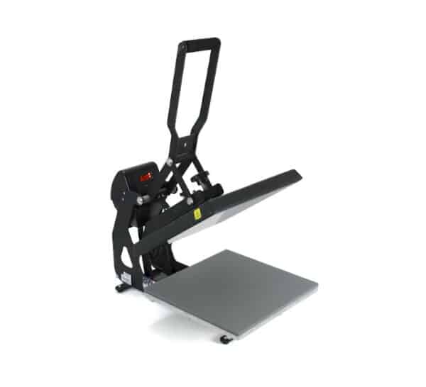 Entry level or backup clam heat transfer press with a plate 40cm x 50cm open